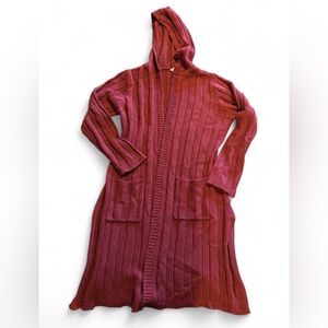 Faded Glory Women's Hooded Knit Cardigan - Red